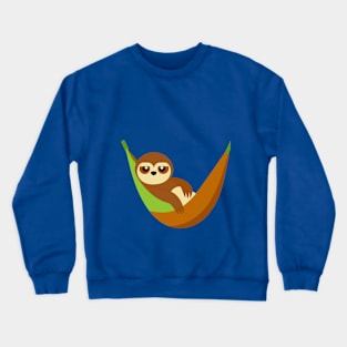 A cartoon sloth lounging in a hammock Crewneck Sweatshirt